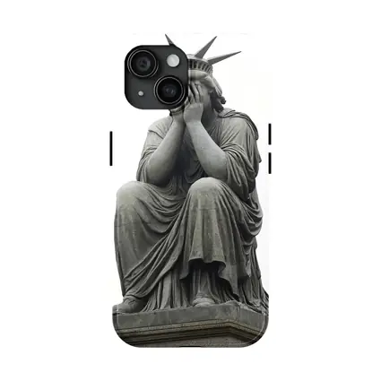 Statue of Liberty Weeping Hands Covering Face