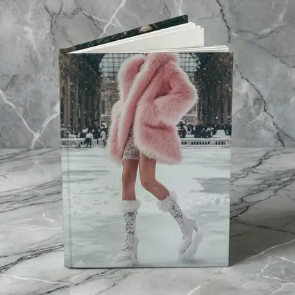 Pink Fur Coat Woman Snow Milan Gallery