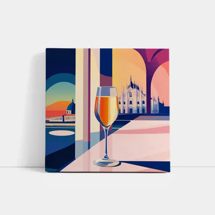 Aperol Spritz Glass Milan Duomo Illustration