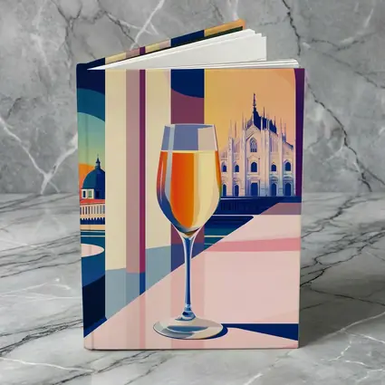 Aperol Spritz Glass Milan Duomo Illustration