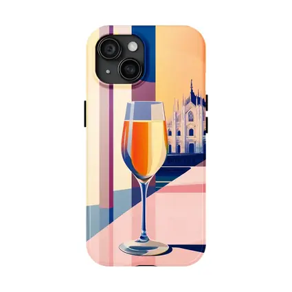 Aperol Spritz Glass Milan Duomo Illustration