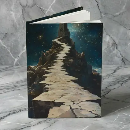 Stone Path Tower Starry Night Fantasy
