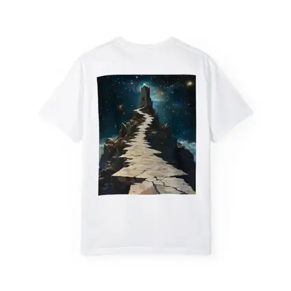Stone Path Tower Starry Night Fantasy