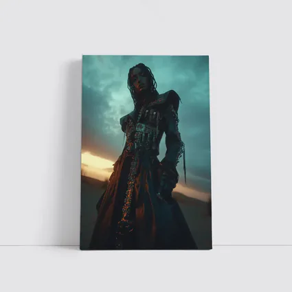 Dark Warrior Woman Desert Storm Fantasy