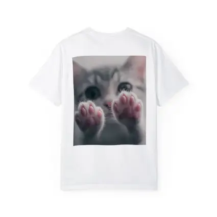 Cute Kitten Paws Up Gray Background