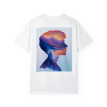 Double Exposure Woman Silhouette Mountain Landscape