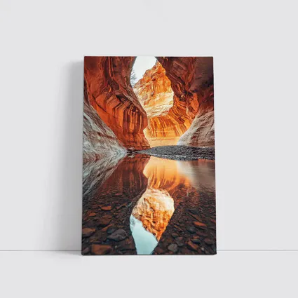 Slot Canyon Red Rock Water Reflection