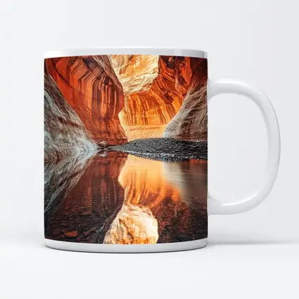 Slot Canyon Red Rock Water Reflection
