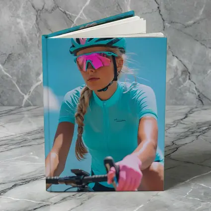 Female Cyclist Racing Gear Blue Sky