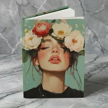 Woman With Peonies Floral Crown Painting