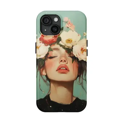 Woman With Peonies Floral Crown Painting