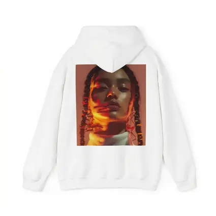 Young Woman Braids Warm Orange Glow Portrait