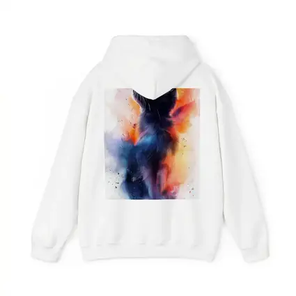 Black Cat Watercolor Abstract Colorful Splash Art