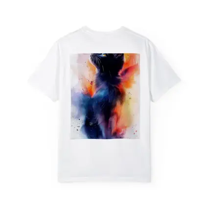 Black Cat Watercolor Abstract Colorful Splash Art