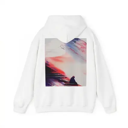 Lone Figure Glitch Art Mountain Abstract