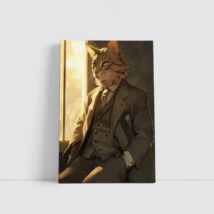 Dapper Orange Cat Suit Anime Art