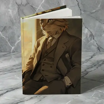 Dapper Orange Cat Suit Anime Art