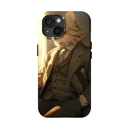 Dapper Orange Cat Suit Anime Art