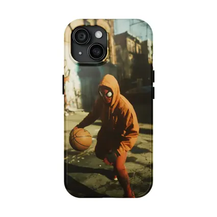 Spider-Man Dribbling Basketball On Urban Street