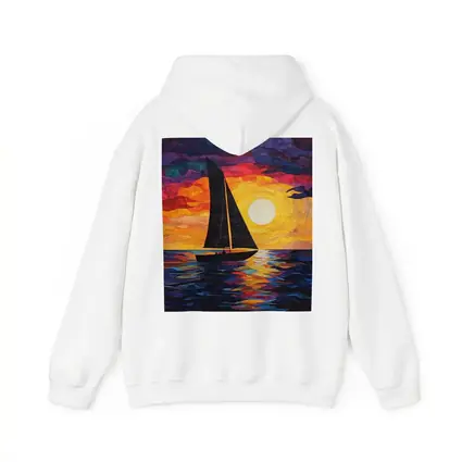 Sailboat Silhouette Collage Art Ocean Sunset