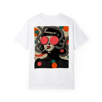 Retro Pop Art Woman Smoking Surreal Collage