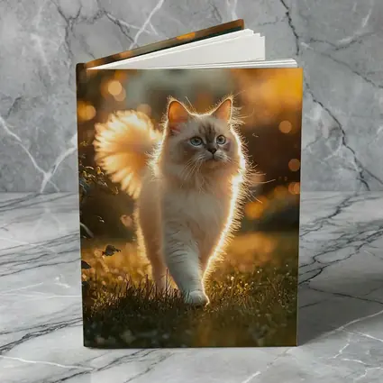 Ragdoll Cat Walking in Golden Garden