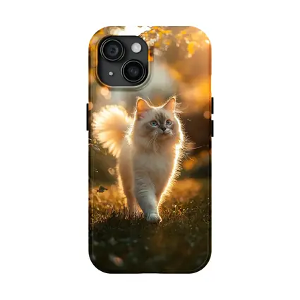Ragdoll Cat Walking in Golden Garden
