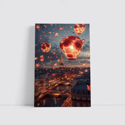 Eiffel Tower Paris Rose Hot Air Balloons