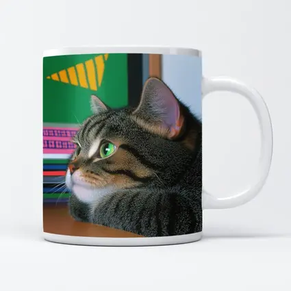 Tabby Cat Watching Colorful Television Screen
