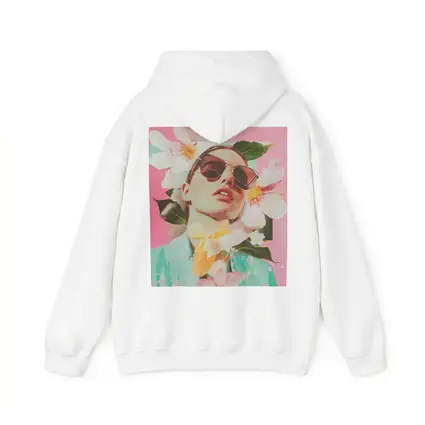 Fashion Woman Sunglasses Floral Pink Collage Art