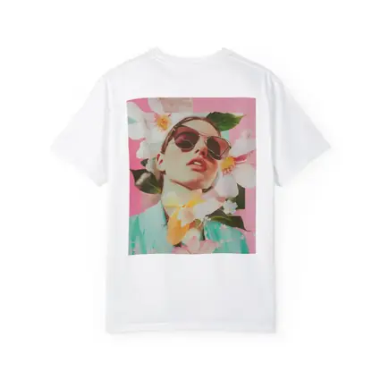 Fashion Woman Sunglasses Floral Pink Collage Art