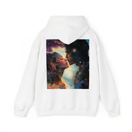 Cosmic Lovers Kiss Surreal Space Art