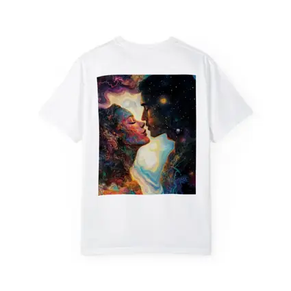 Cosmic Lovers Kiss Surreal Space Art