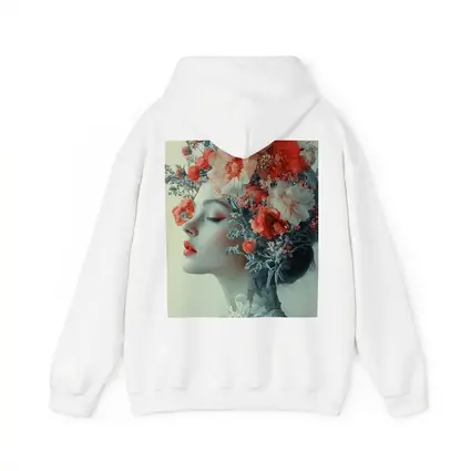 Woman Portrait Red Flowers Floral Headdress