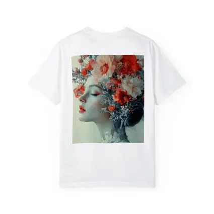Woman Portrait Red Flowers Floral Headdress