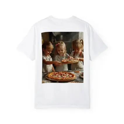 Girls Making Pizza in Rustic Kitchen