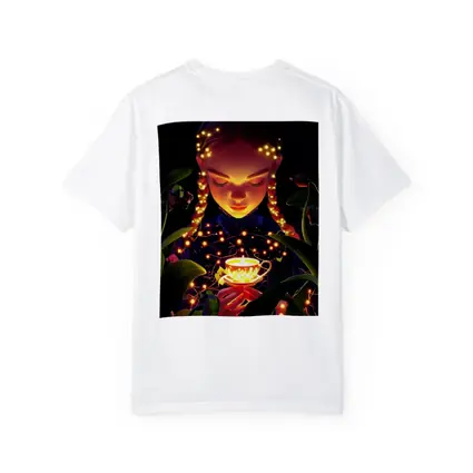 Girl With Glowing Tea Cup Dark Fantasy