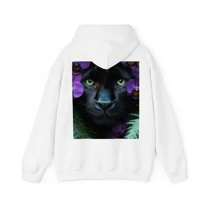 Black Panther With Purple Orchids Jungle