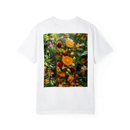 Glass Bottle Filled With Tropical Fruits Garden