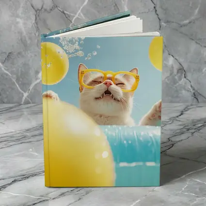Happy Cat Yellow Sunglasses Pool Summer
