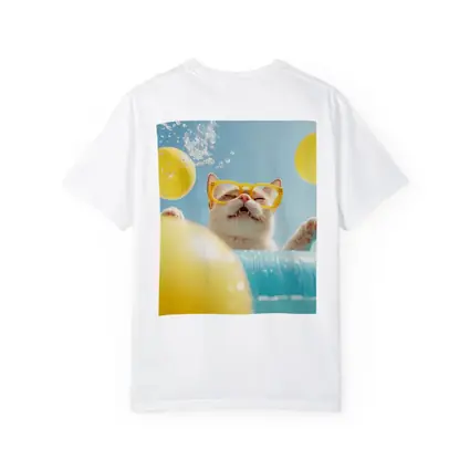 Happy Cat Yellow Sunglasses Pool Summer