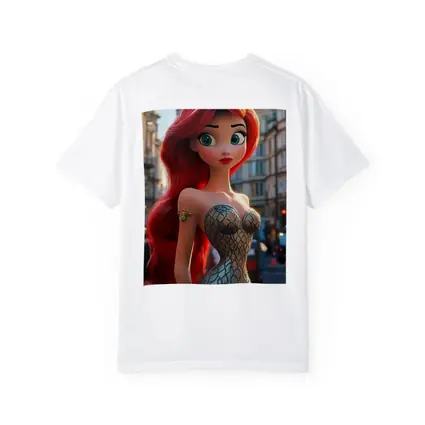 Red Hair Mermaid Princess City Street Background