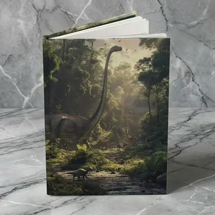 Brachiosaurus Dinosaur Walking Through Ancient Forest