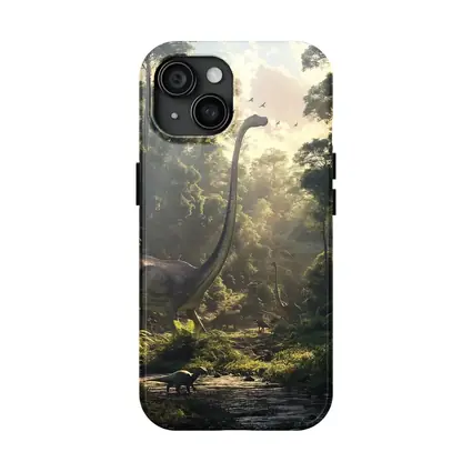 Brachiosaurus Dinosaur Walking Through Ancient Forest