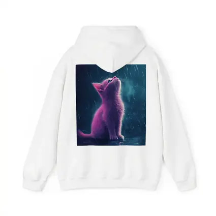 Pink Kitten Looking Up In Rain