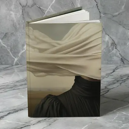 Surreal Woman White Veil Wind Field