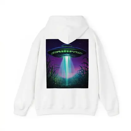 UFO Beam Over Night Cornfield Art