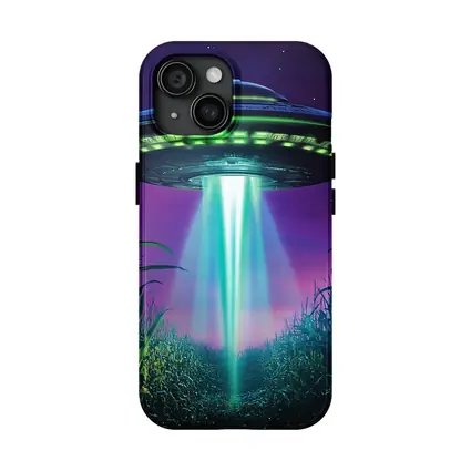 UFO Beam Over Night Cornfield Art