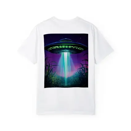 UFO Beam Over Night Cornfield Art
