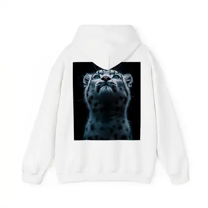 Snow Leopard Blue Eyes Dark Night Sky